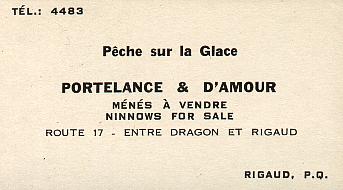 La carte d'affaires du Centre  l'poque vers 1960